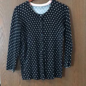Navy polka dot cardigan